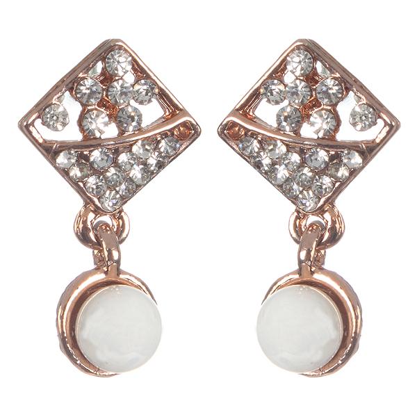 Urbana White Austrian Stone Gold Plated Earrings - 1306859