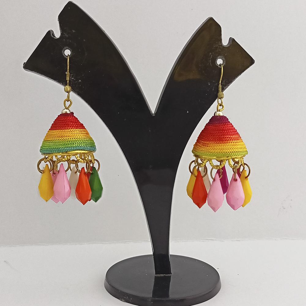 Jeweljunk Antique Gold Plated Multi Thread Earrings - 1309014K