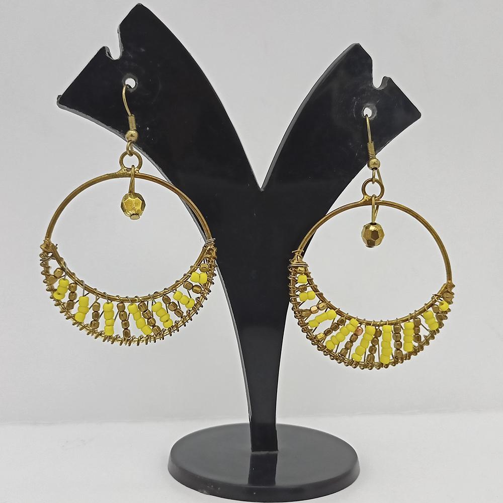 Jeweljunk Gold Plated Beads Dangler Earrings - 1309091A