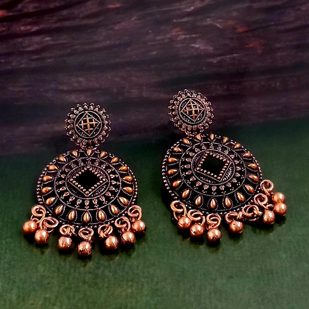 Woma Antiqe Gold Plated Dangler Earrings - 1318249B