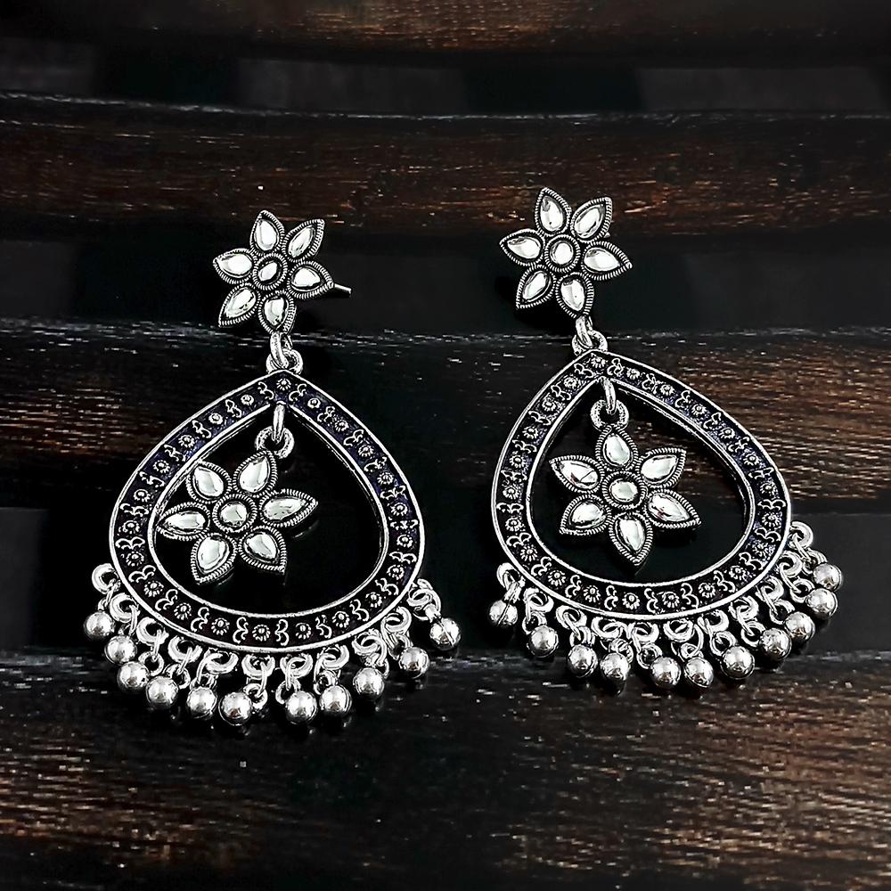 Woma Oxidised Plated Dangler Earrings - 1318334