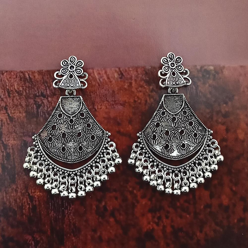 Woma Oxidised Plated Dangler Earrings - 1318357