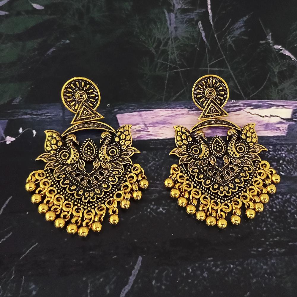 Woma Gold Plated Dangler Earrings - 1318358A