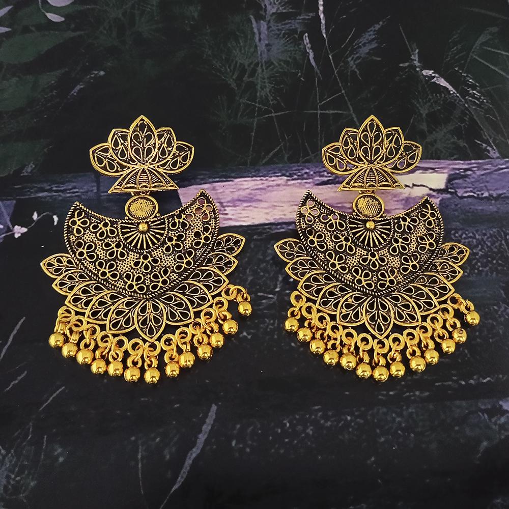 Woma Gold Plated Dangler Earrings - 1318360A