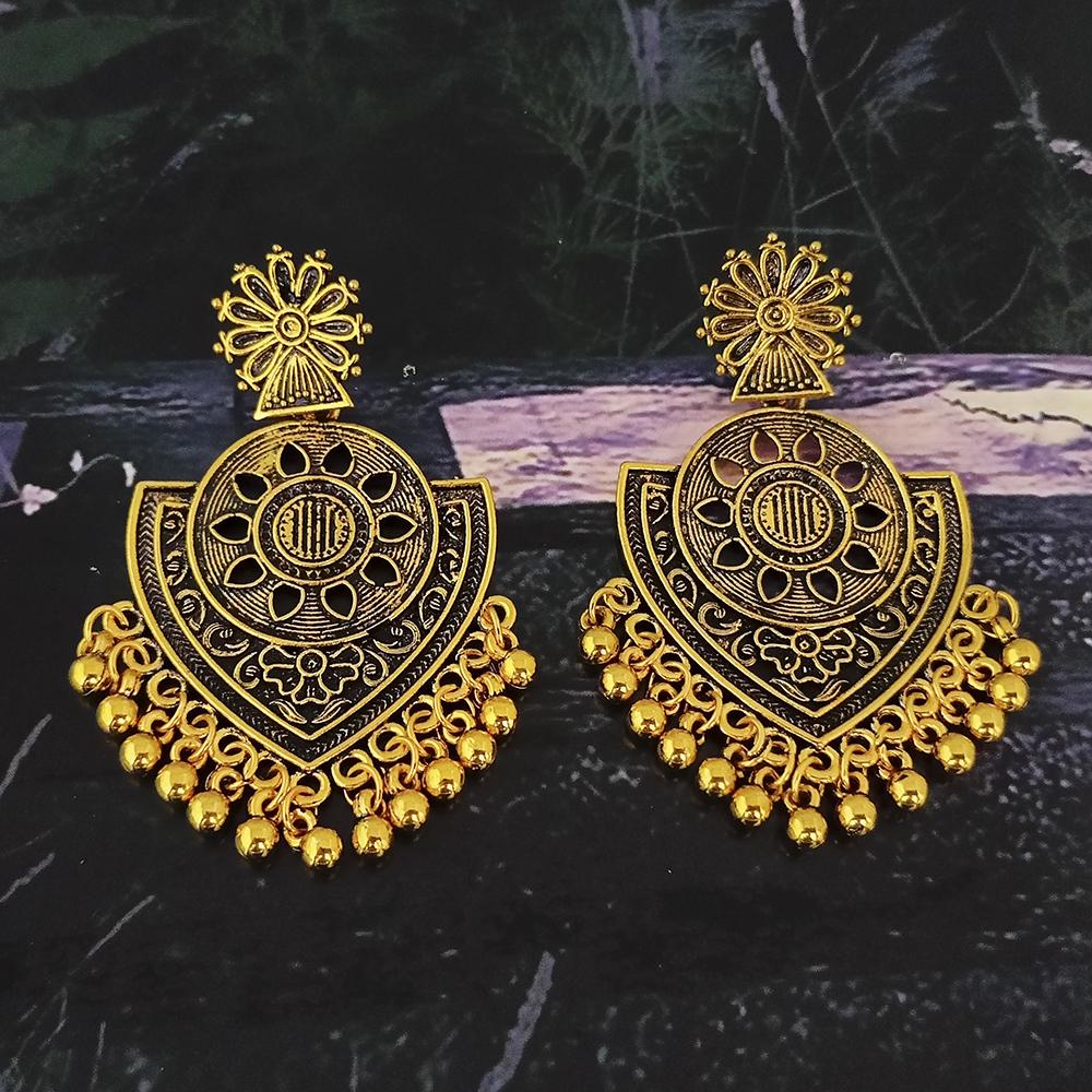 Woma Gold Plated Dangler Earrings - 1318361A