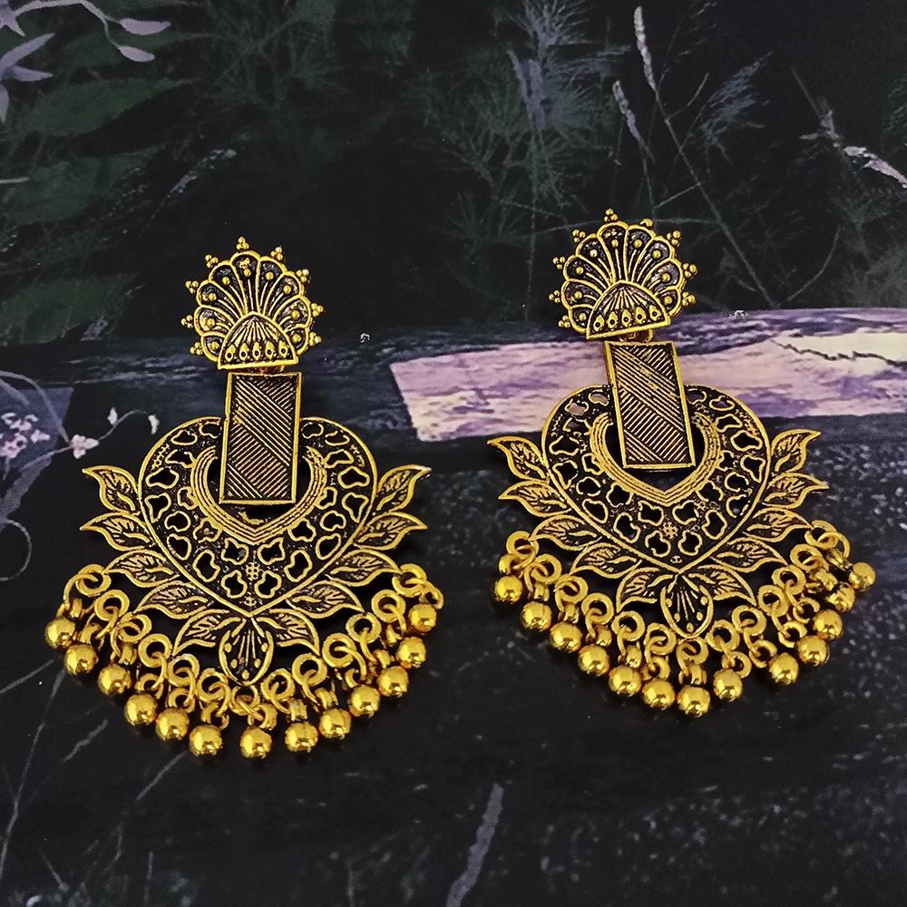 Woma Gold Plated Dangler Earrings - 1318366A