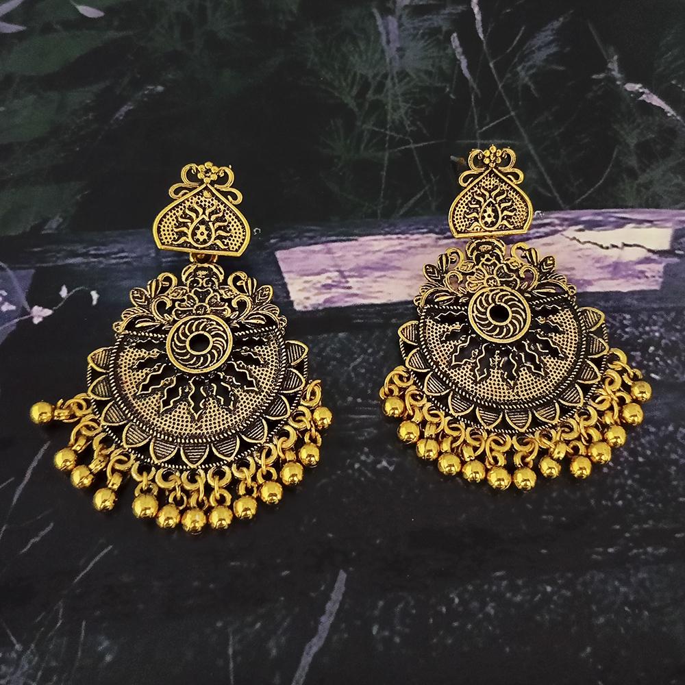 Woma Gold Plated Dangler Earrings - 1318368A