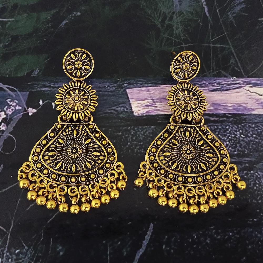 Woma Gold Plated Dangler Earrings - 1318370A