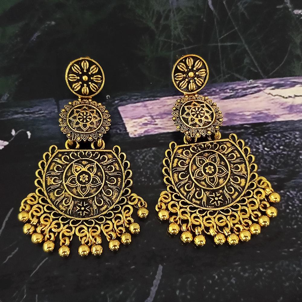 Woma Gold Plated Dangler Earrings - 1318371A