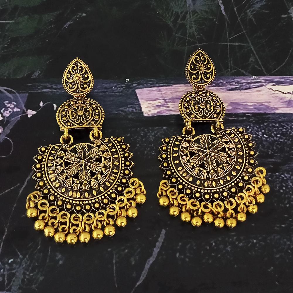 Woma Gold Plated Dangler Earrings - 1318372A