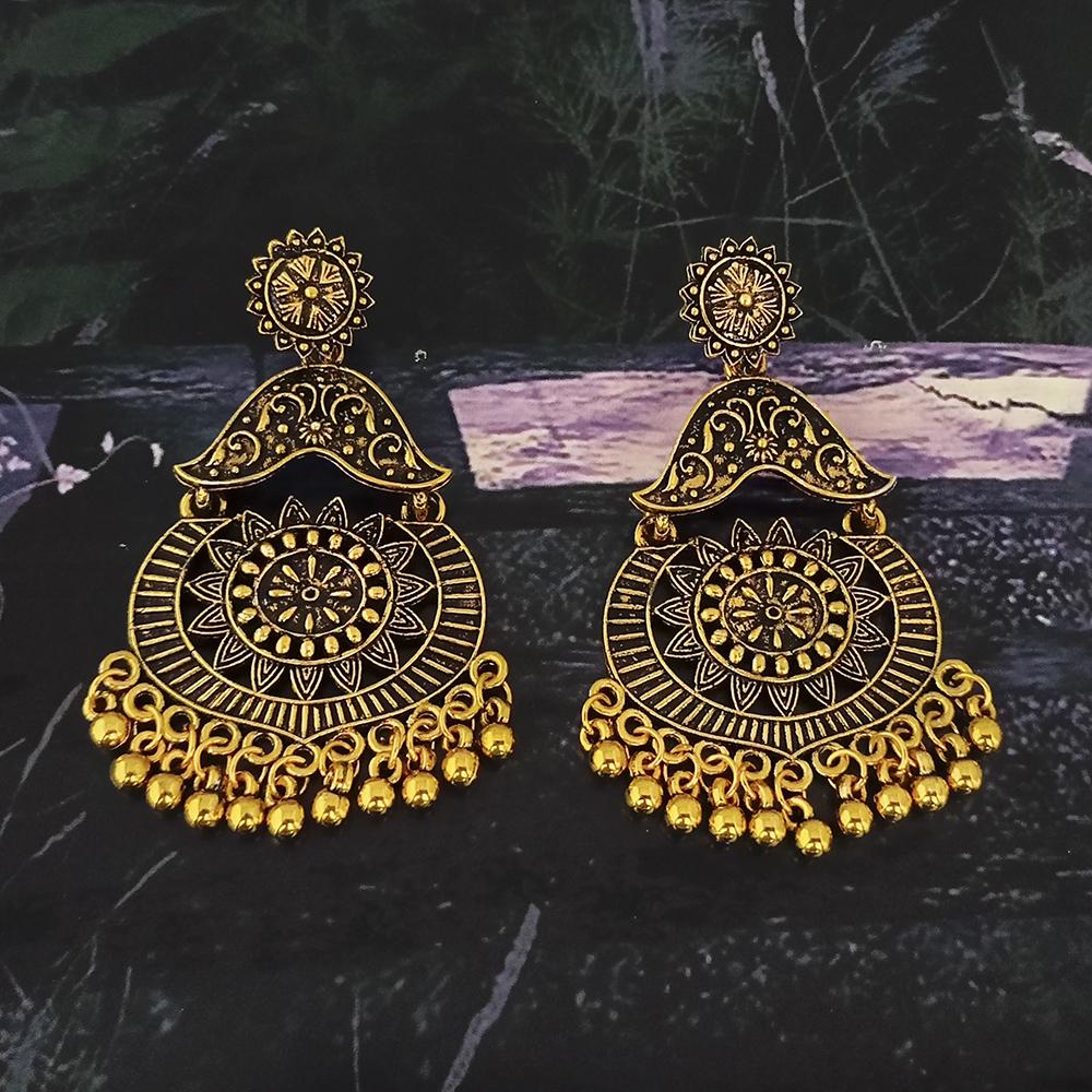 Woma Gold Plated Dangler Earrings - 1318373A