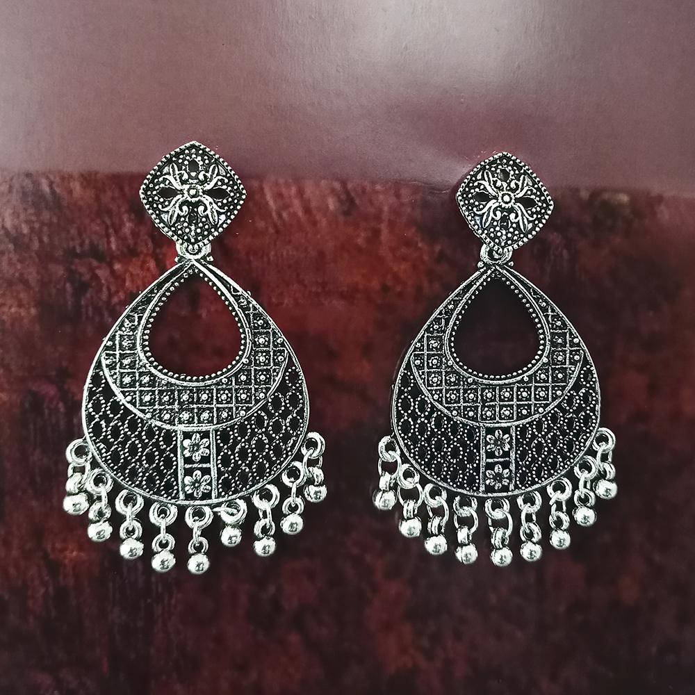 Woma Oxidised Plated Dangler Earrings - 1318376
