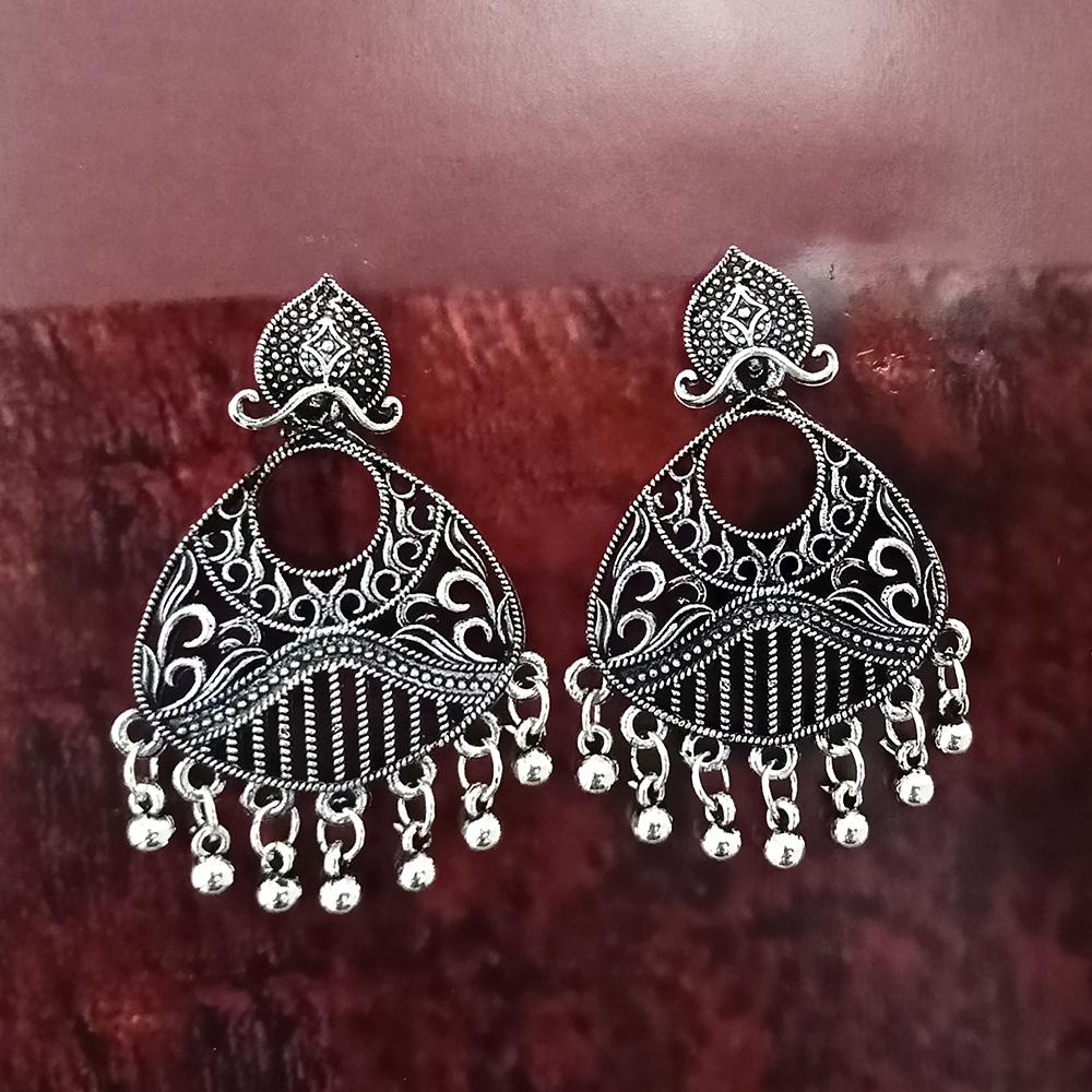Woma Oxidised Plated Dangler Earrings - 1318387