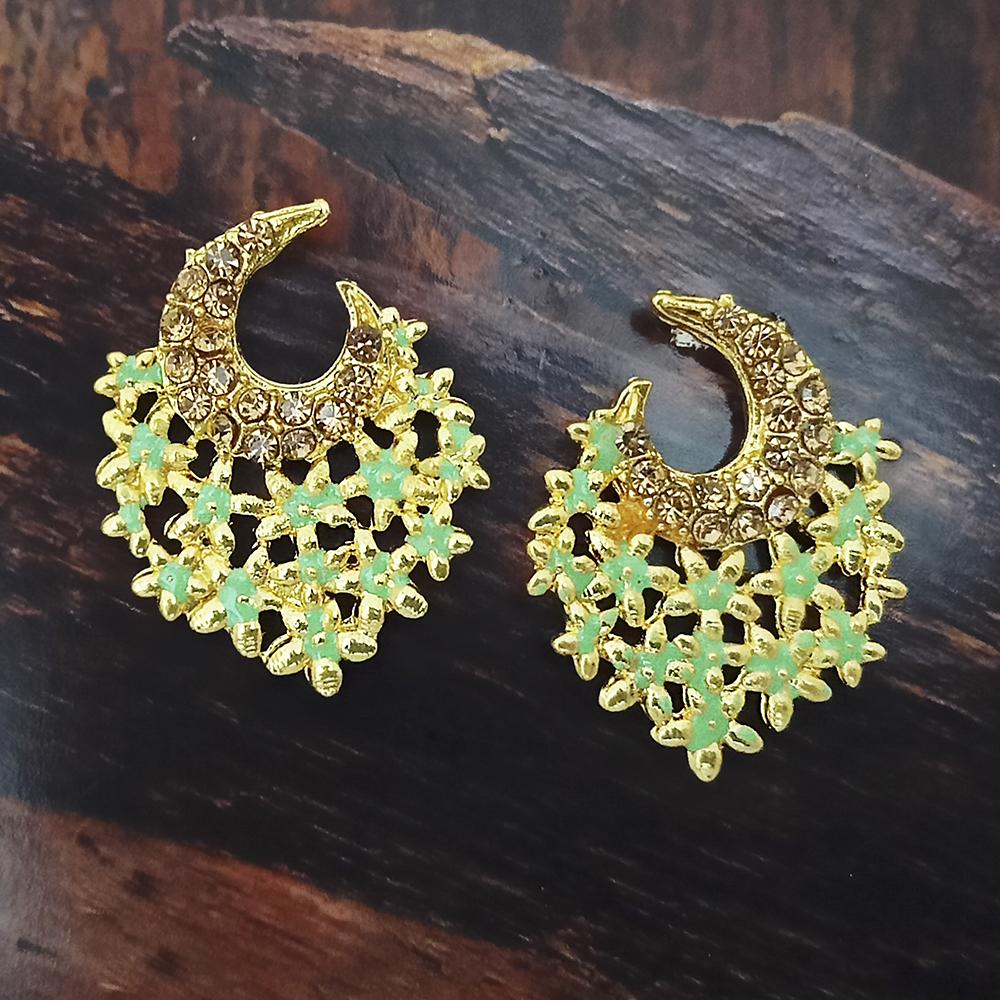 Adi Gold Plated Red Meenakari And Austrian Stone Stud Earrings - 1319237A