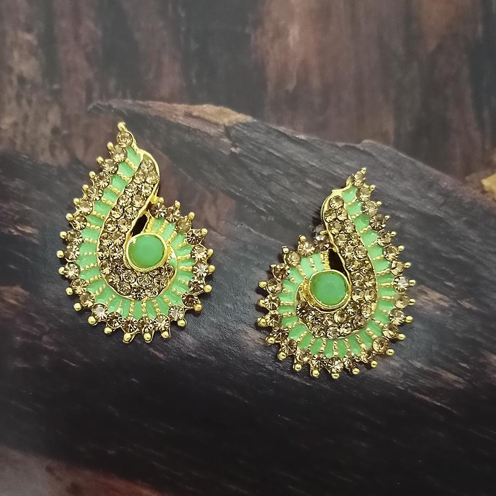 Adi Gold Plated Red Meenakari And Austrian Stone Stud Earrings - 1319238A