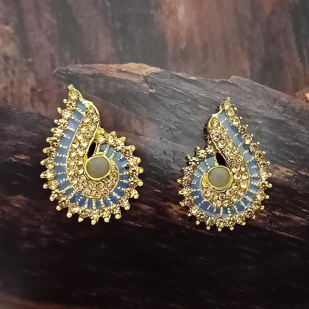 Adi Gold Plated Red Meenakari And Austrian Stone Stud Earrings - 1319238A