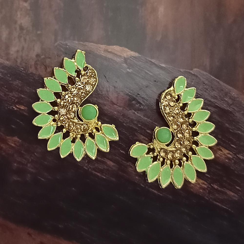 Adi Gold Plated Red Meenakari And Austrian Stone Stud Earrings - 1319242A