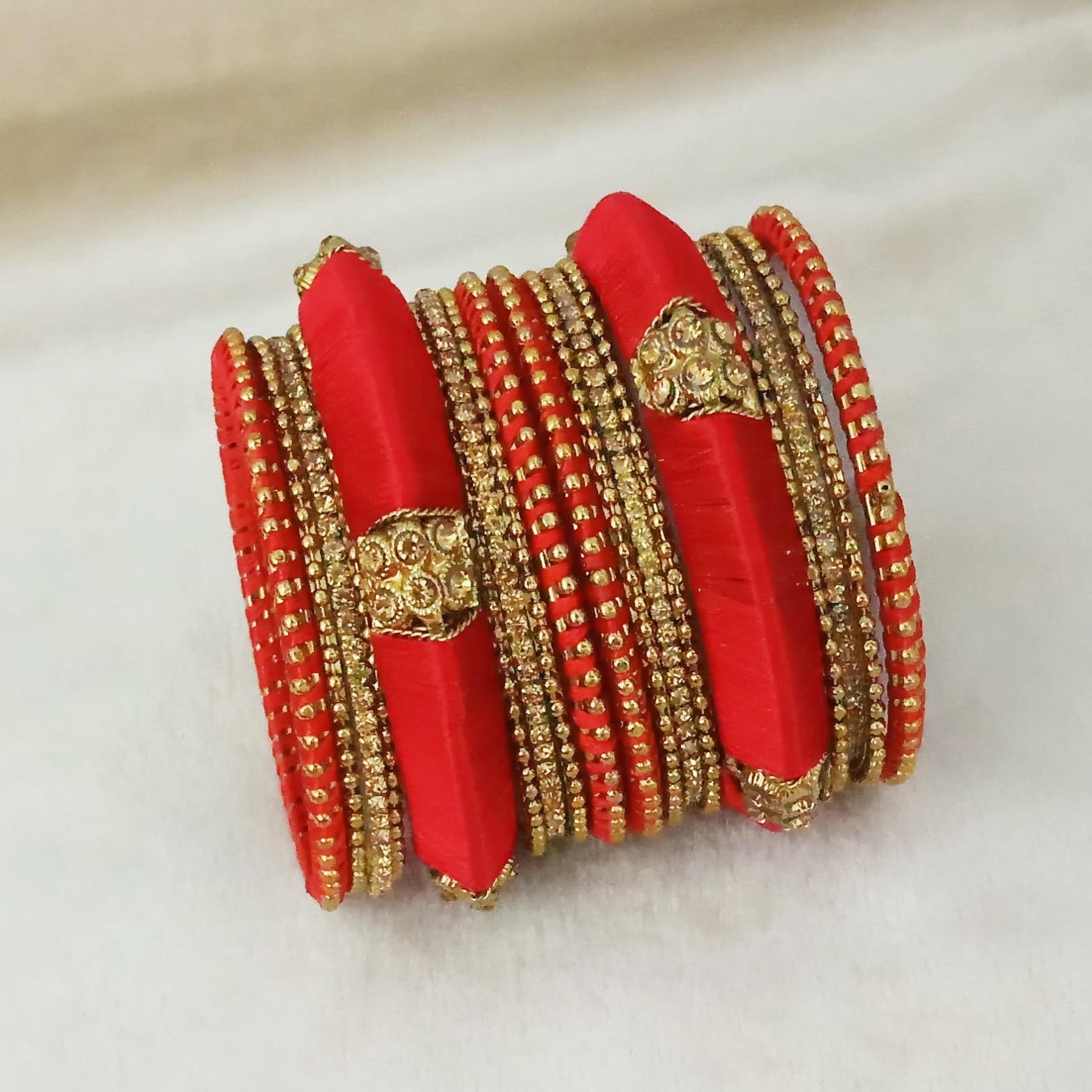 Sejal Green Color Austrian Stone Bangle Set - 1403726