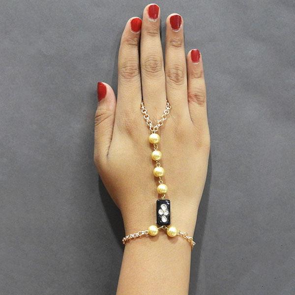 Apurva Pearls Gold Plated Pearl Hand Harness - 1502328A