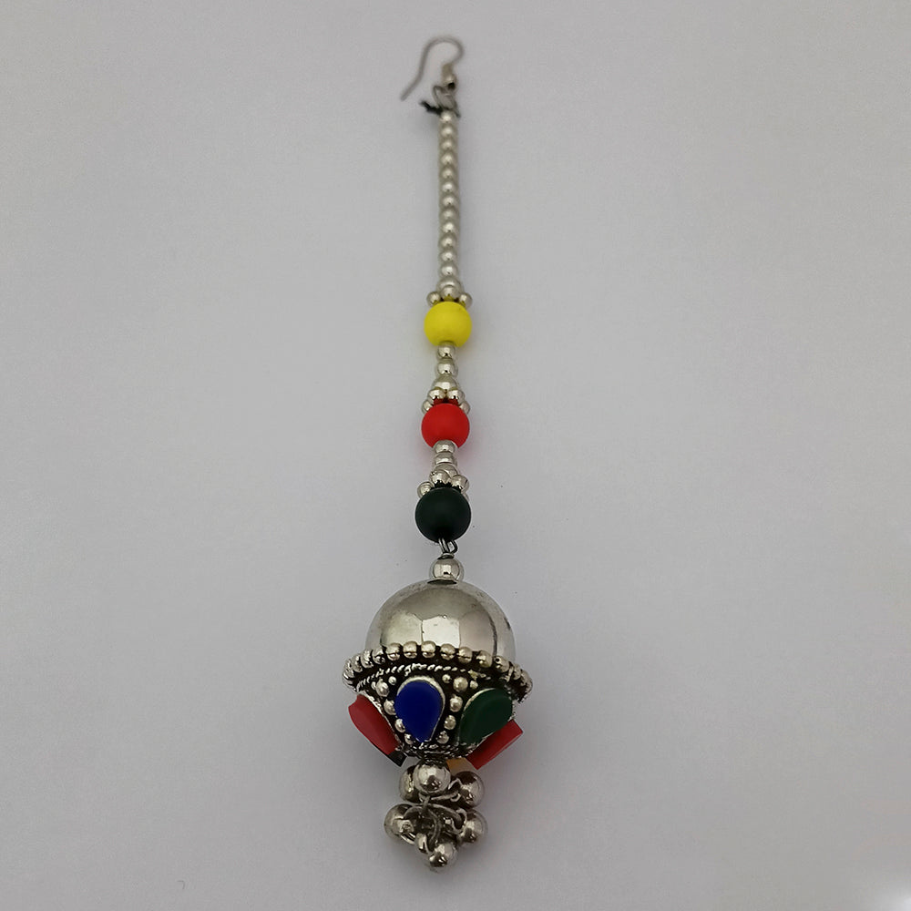 Jeweljunk Oxidised Silver Plated Maang Tikka