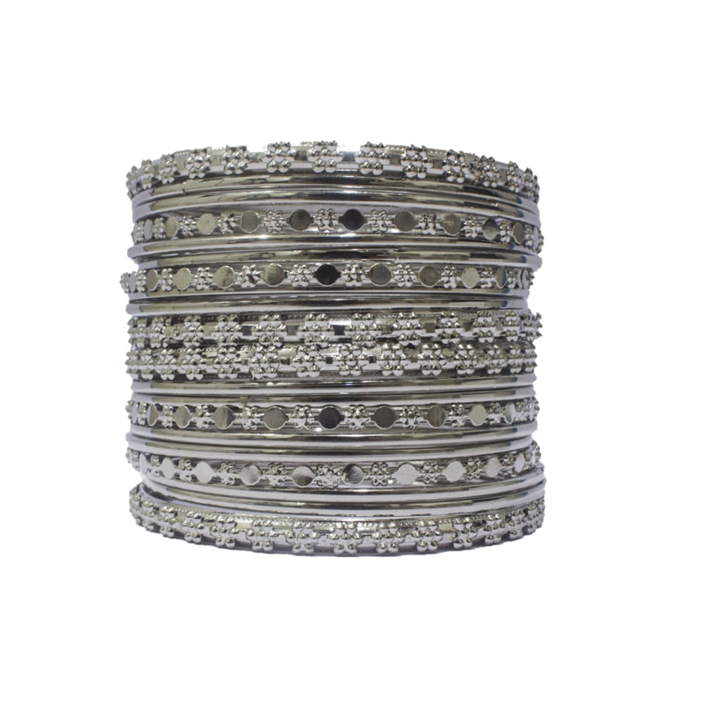 Shree Asha Bangles Silver Plated 20 Piece Per Bangles Set