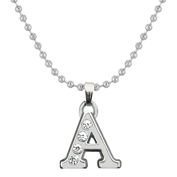 Regina Rhodium Plated "A" Alphabet Chain Pendant
