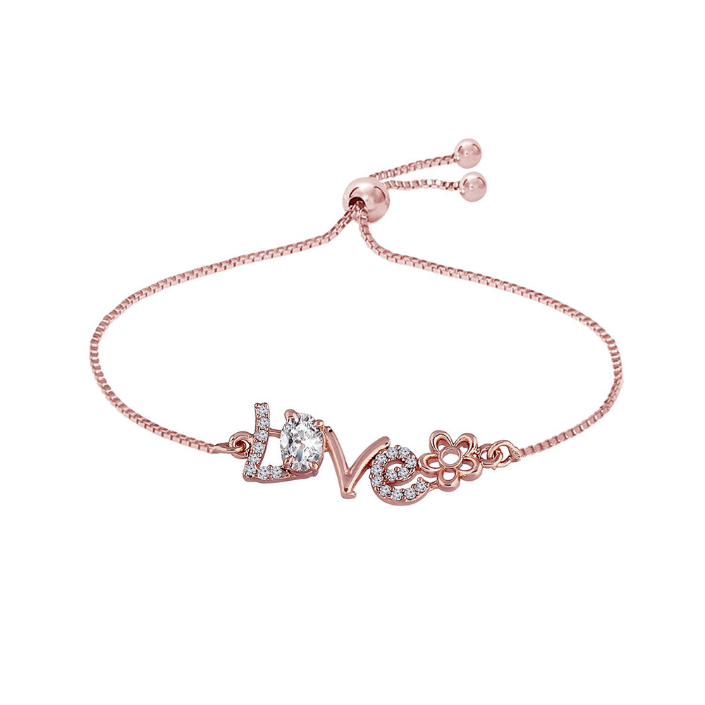 Etnico Rose Gold-Plated Pull Chain Bracelet (Women) - ADB165RG
