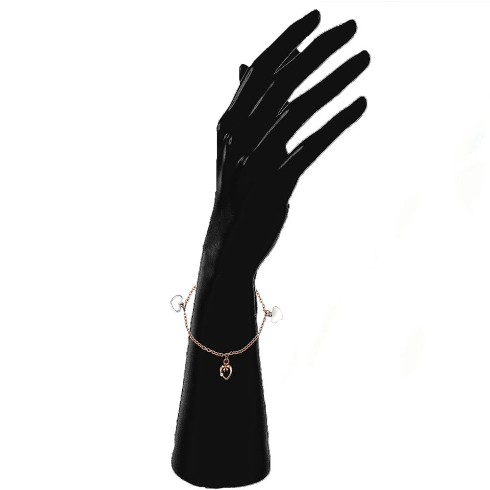 Mahi Latest Design Stylish Fashionable Triple Heart Charm Bracelet for Women and Girls (BR1100446M)