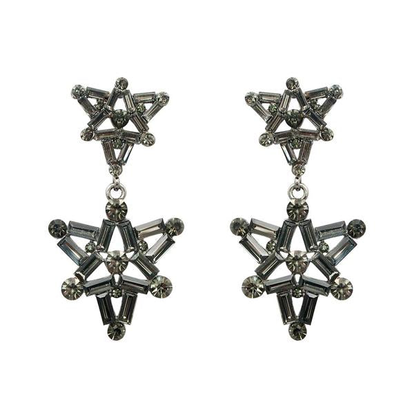 Yoona Black Austrian Stone Oxidised Dangler Earring - 1307711B