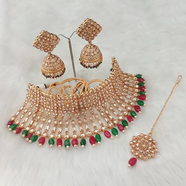 Nikita Arts AD Stone Copper Necklace Set With Maang Tikka - FBJ0008B