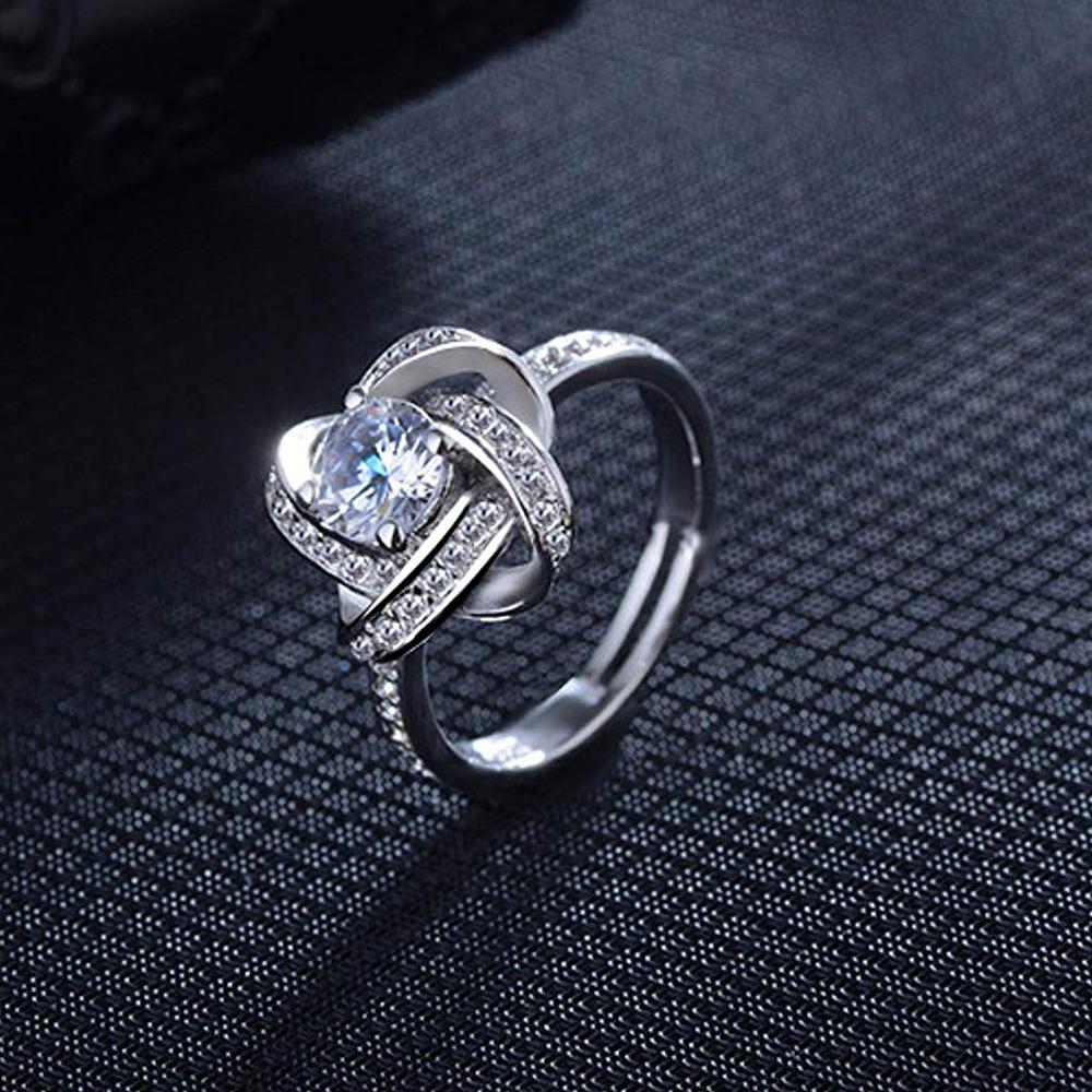 Mahi Floral Finger Ring with Crystal