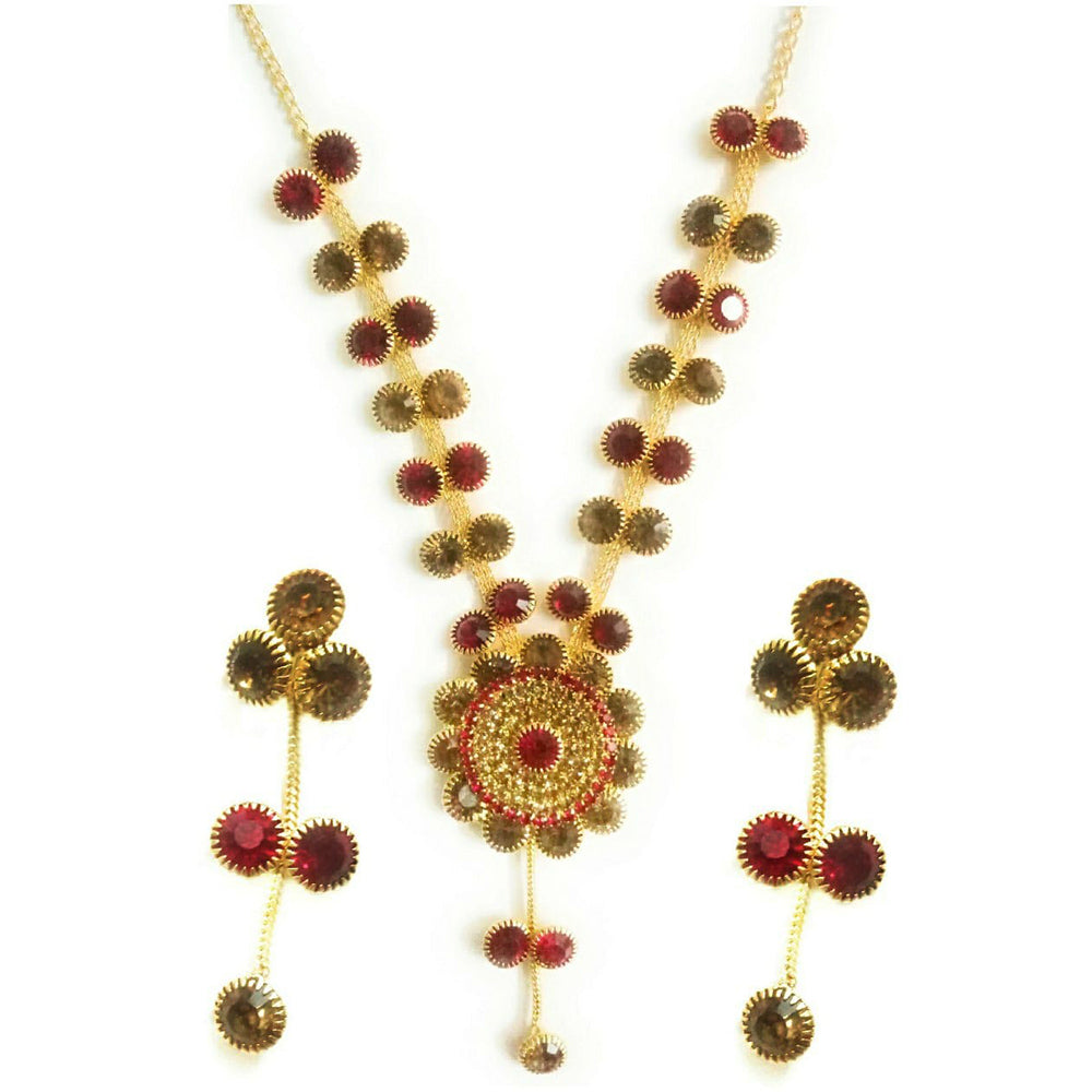 Martina Jewels Gold Plated Austrian Stone Pack Of 6 Necklace Set