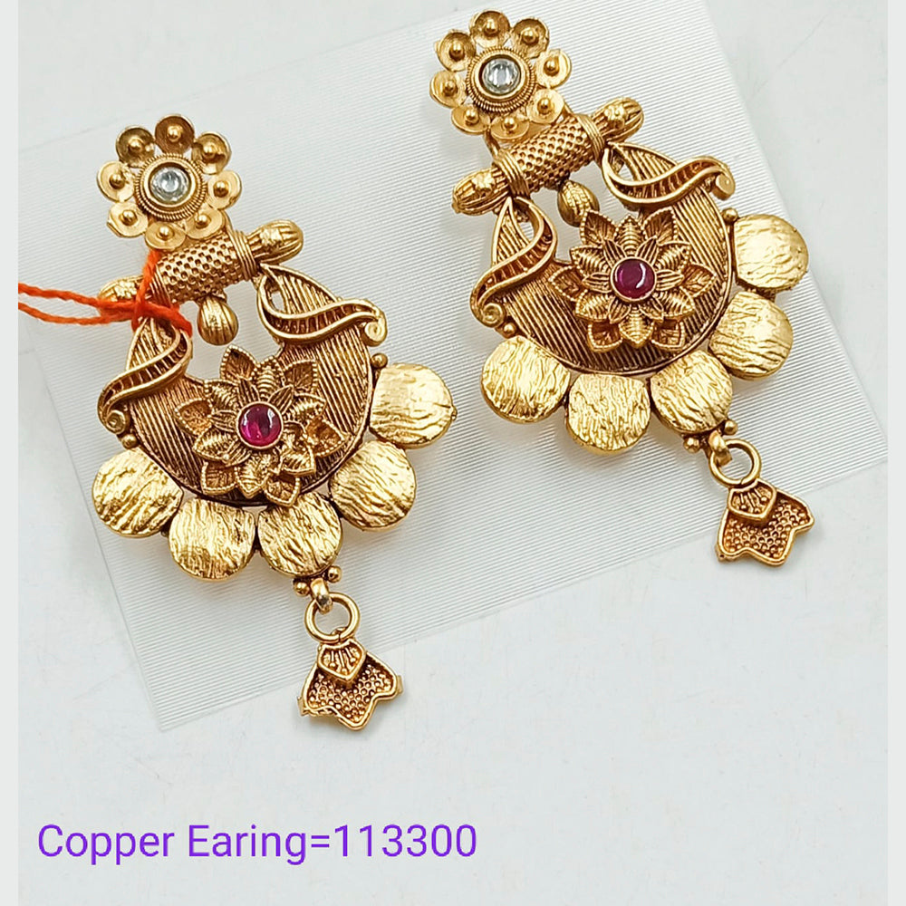 Padmawati Bangles Pota Stone Copper Dangler Earrings - PBEAR81