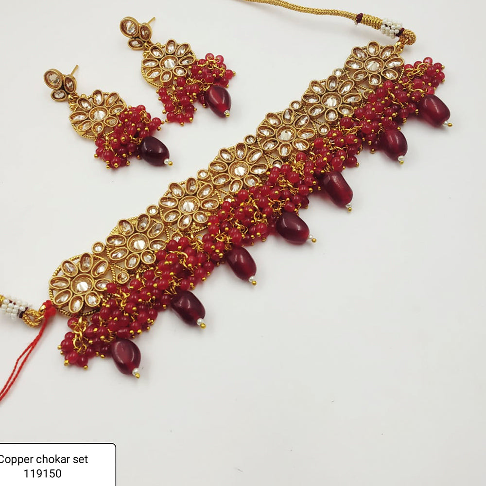 Padmawati Bangles Gold Plated Austrian Stone Choker Necklace Set