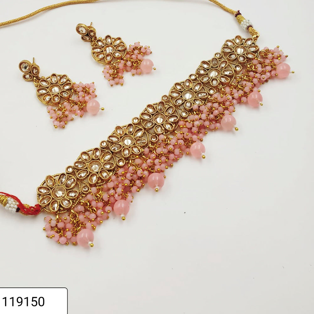 Padmawati Bangles Gold Plated Austrian Stone Choker Necklace Set