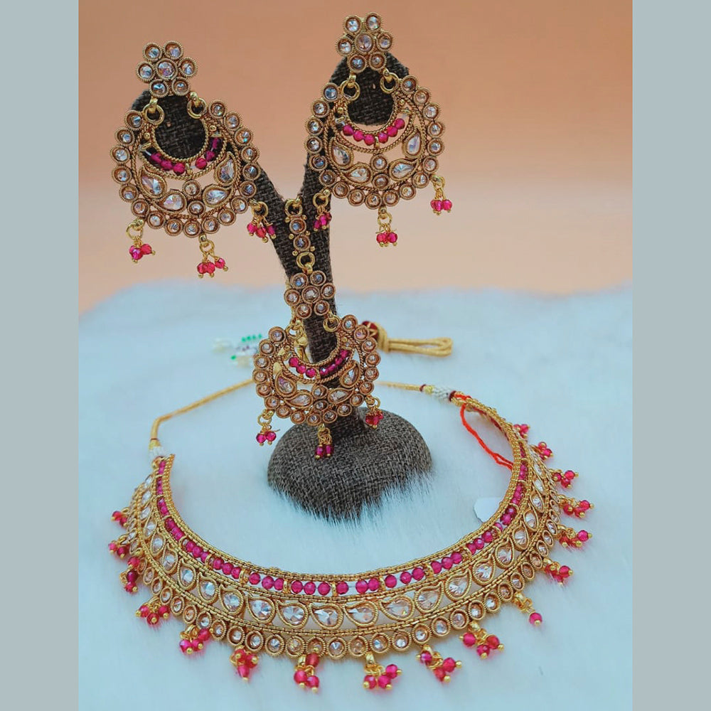 Padmawati Bangles Gold Plated Beads And Kundan Choker Necklace Set