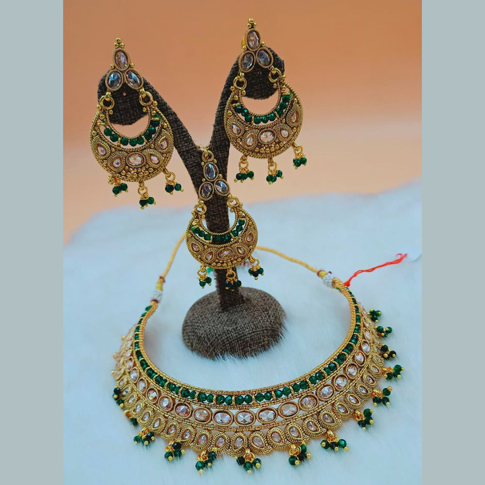 Padmawati Bangles Gold Plated Stone And Kundan Choker Necklace Set