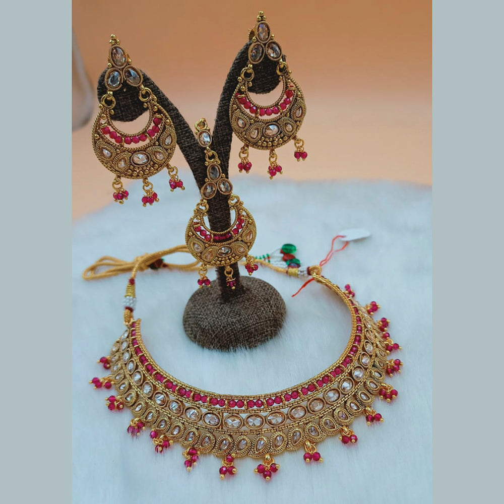 Padmawati Bangles Gold Plated Stone And Kundan Choker Necklace Set