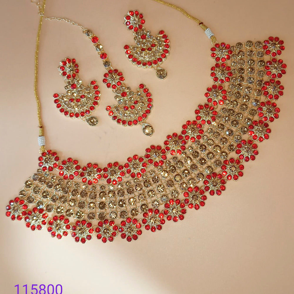 Padmawati Bangles Gold Plated Austrian Stone & Kundan Choker Necklace Set