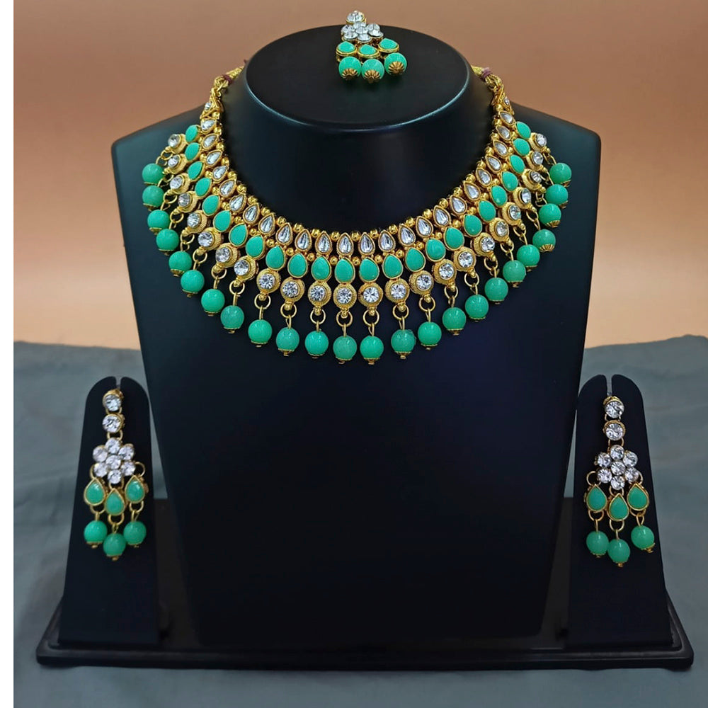 Padmawati Bangles Gold Plated Kundan & Stone Choker Necklace Set