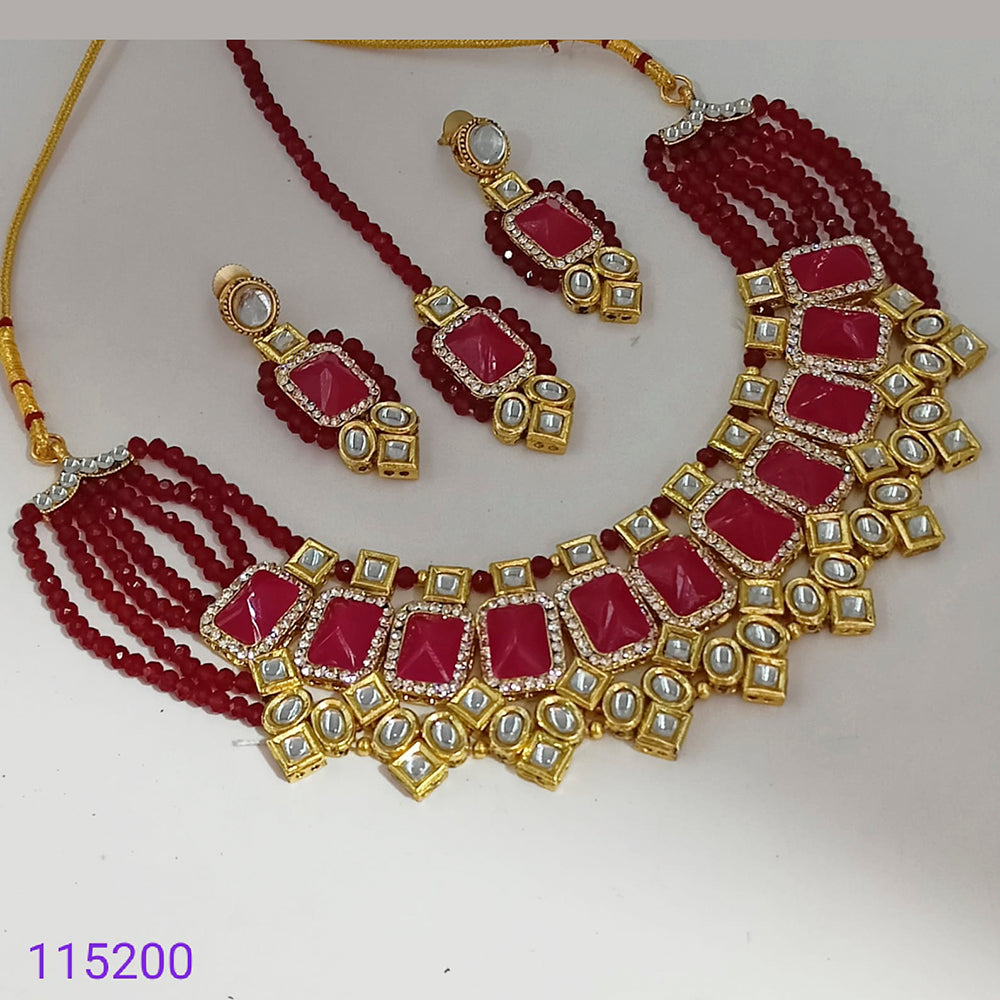 Padmawati Bangles Kundan And Pearl Necklace Set With Maang Tikka