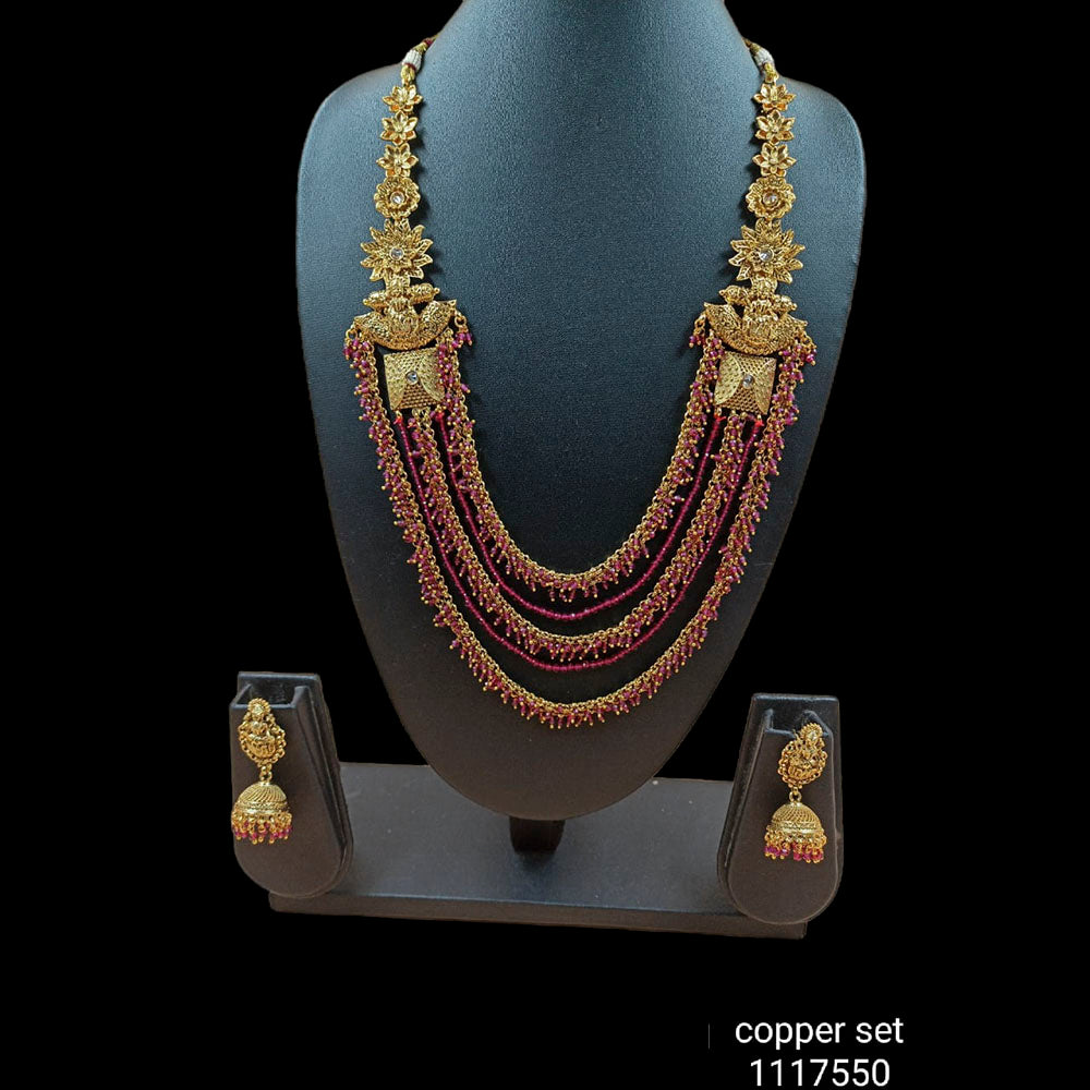 Padmawati Bangles Kundan Stone & Beads Gold Plated Necklace Set