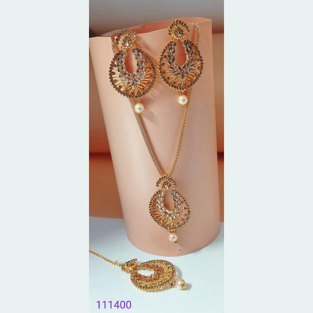 Padmawati Bangles Gold Plated Austrian Stone Pendant Set - PBPEN20