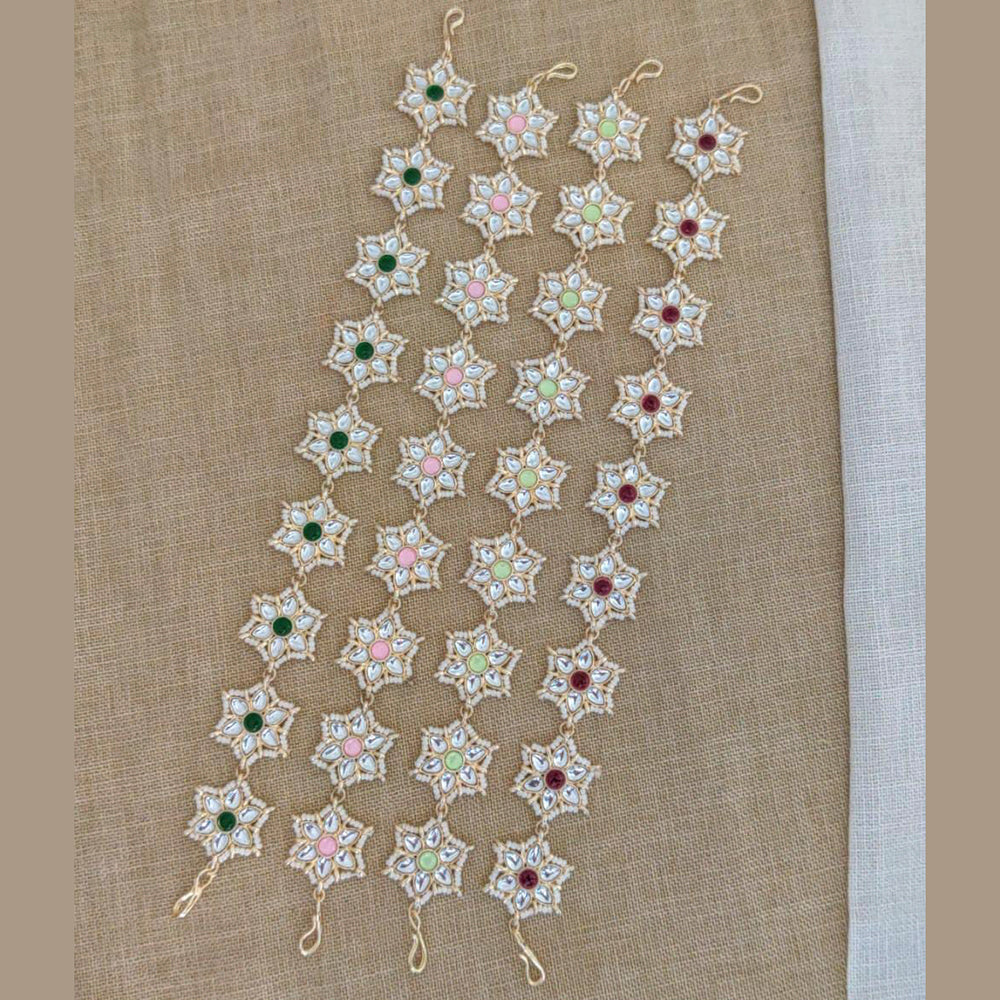 Pooja Bangles Gold Plated Kundan Stone Sheeshphool Hair Accessories For Women