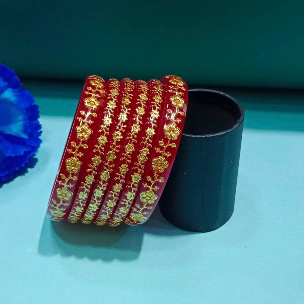 Pooja Bangles Red & Green Acrylic Bangles