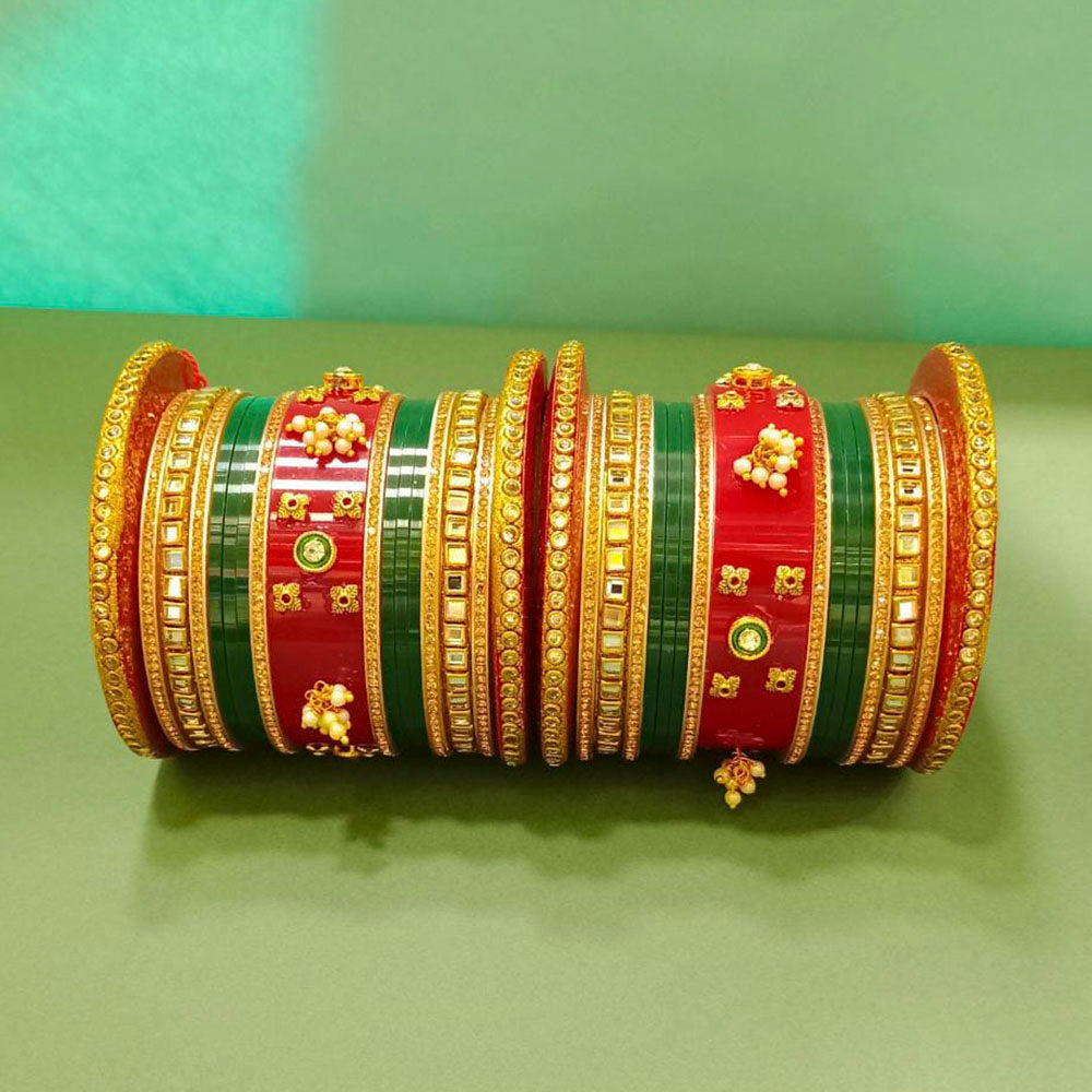 Pooja Bangles Kundan Stone Acrylic Bangles