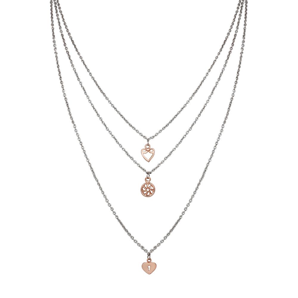 Mahi Latest Design Stylish Fashionable Multilayer Chain Charm Pendants Necklace for Women and Girls (PS1101753M)