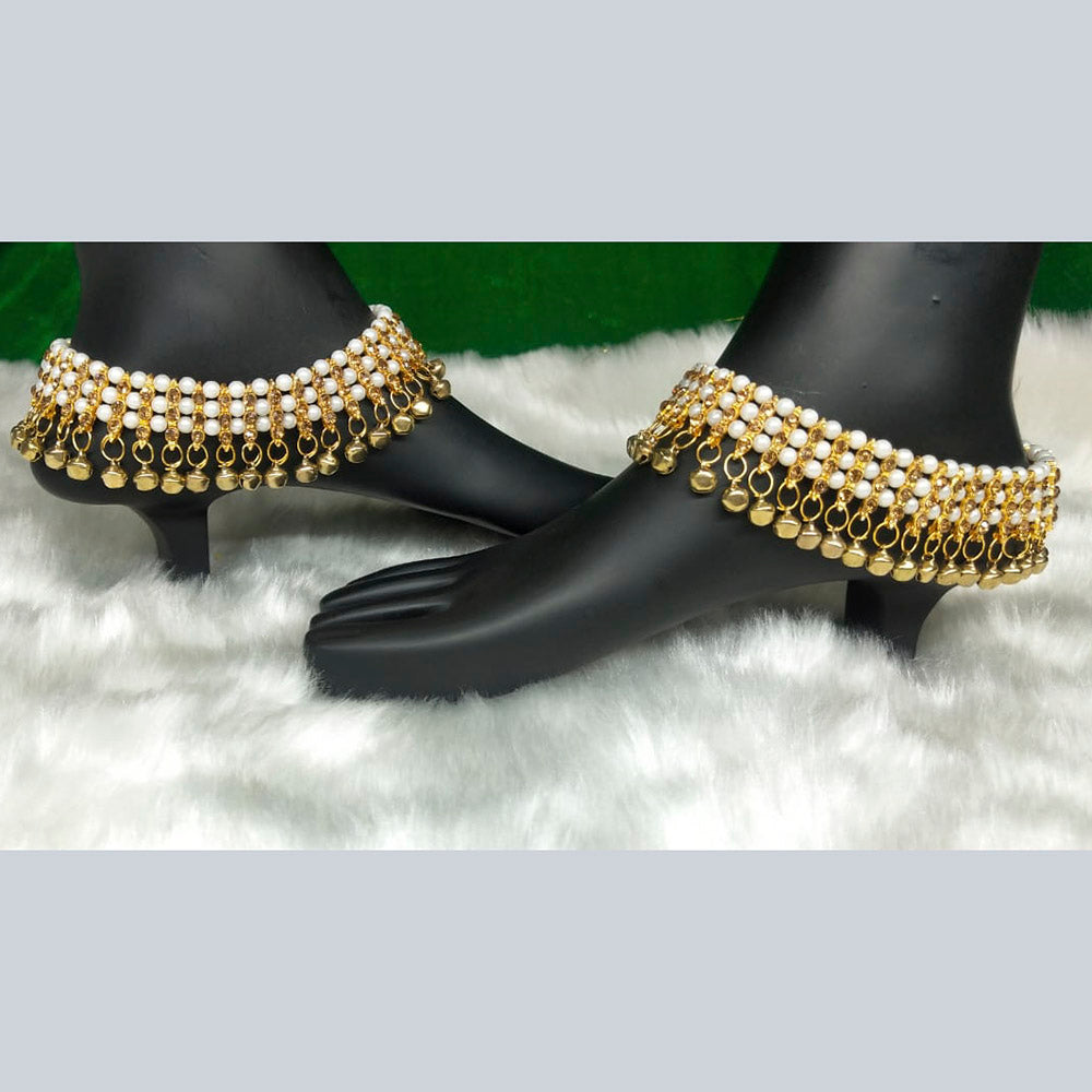 Roshni Emitation Gold Plated Austrian Stone Payal - REACC05