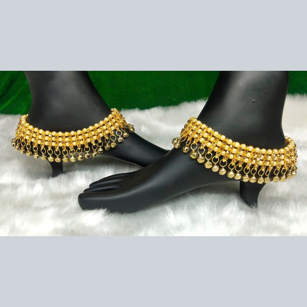 Roshni Emitation Gold Plated Austrian Stone Payal - REACC06