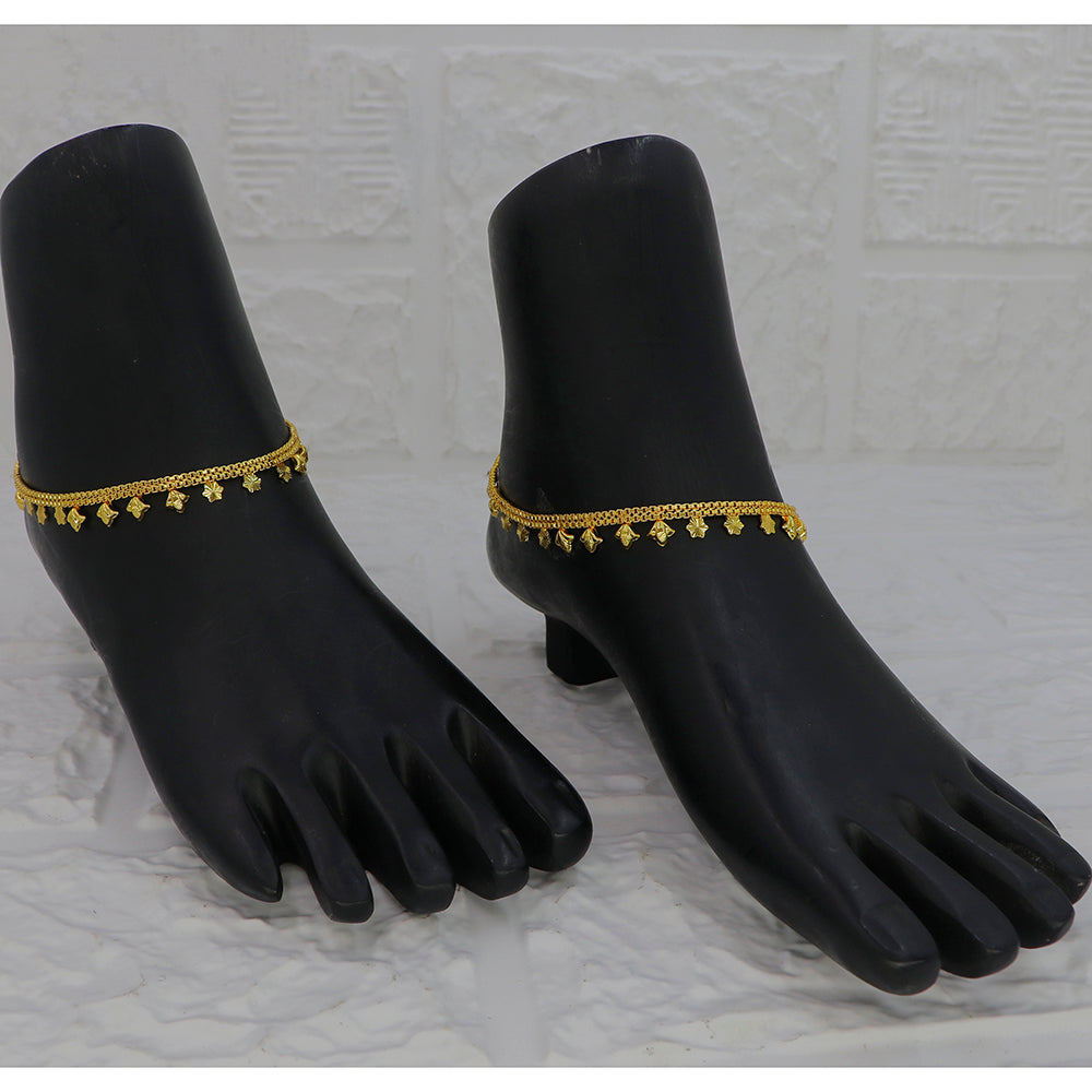 Mahavir Dye Gold Plated Traditional Payal \ Anklet  (Pack of 12)